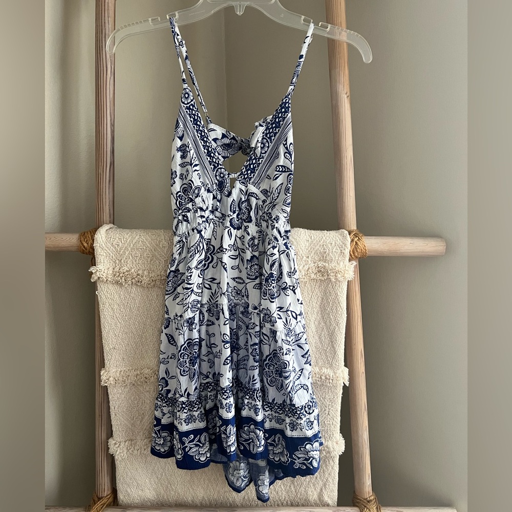 Floral Blue and White Santorini dress